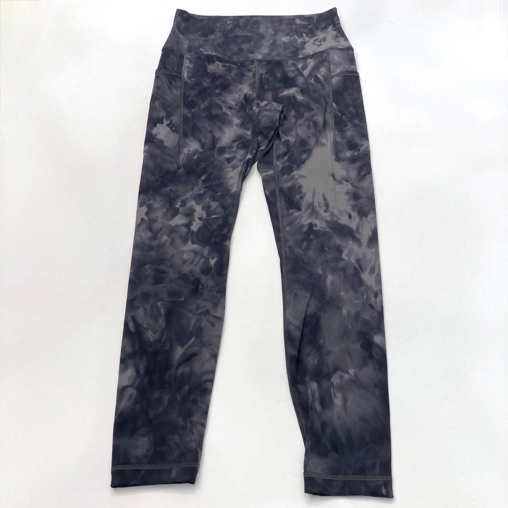 Heynuts Black/Gray Tie Dye High Waist Ankle Active Tight Legging Womens S/M 25"